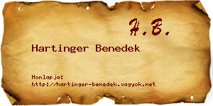 Hartinger Benedek névjegykártya