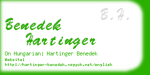 benedek hartinger business card